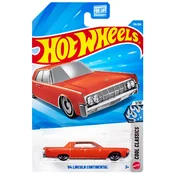 Hot Wheels: 64 Lincoln Continental oranžen avtomobilček 1/64 - Mattel