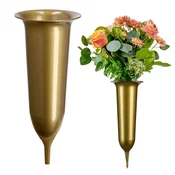 KADAX Vaza za pokopališki nagrobnik 23 cm, z elegantno zlato barvo