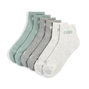 Puma Unisex Quarter Socks 3 pack, Green, Size 39-42, Clothing