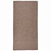 Vidaxl Zunanja preproga ploščato tkanje 100x200 cm rjava