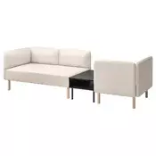 LILLEHEM Modul. sofa trosed s pom. stocicem, Vissle bež/drvo
