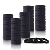 INF 100 kosov visokoelastičnih gumic za lase, najlonskih trakov za lase za ženske in dekleta Black, (21872585)