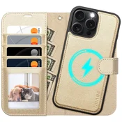 Infostyle OCASE snemljiv ovitek/denarnica z RFID zaščito za iPhone 16 Pro Max – zlata, MagSafe