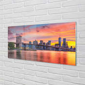 tulup.si Slika na akrilnem steklu Bridge sunrise 125x50 cm 4 obešalnika