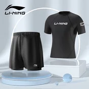 Li-Ning Muški set za kupanje, Majica i šorts, Kratak rukav, Crni