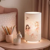 Elobra LED namizna svetilka Feenwelt, bela/roza, višina 25 cm - otroška soba - bela, roza - Plastika