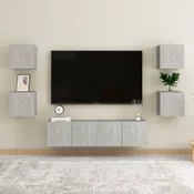 6-dijelni set TV ormarica siva boja betona konstruirano drvo