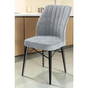 Hanah Home set trpezarijskih stolica Flex 2 kom, siva tkanina Babyface, crne drvene noge