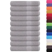 shumee vidaXL Brisače za savno 10 kos siva 80x200 cm 360 g/m2 100% bombaž