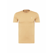 Bombažna kratka majica Polo Ralph Lauren bež barva