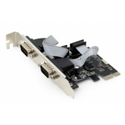 SPC-22 Gembird 2 serial port PCI-Express add-on card, with extra low-profile bracket