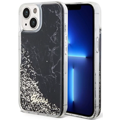 Guess iPhone 14 6.1 black hardcase Liquid Glitter Marble (GUHCP14SLCSGSGK)