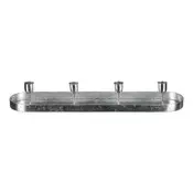 Autronic Svečnik UM1033 SIL Metal candle holder - for 4 conical candles, oval, silver
