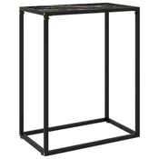 Vidaxl Konzolna mizica črna 60x35x75 cm kaljeno steklo
