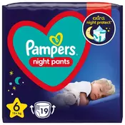 Pampers Night Pants hlače pelene, veličina 6, 19 pelena, 15+ kg