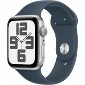 Apple Watch SE GPS, srebrno aluminijsko kucište od 44 mm sa sportskim remencicem oluje plave boje - S/M