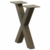 Noge za klub stolic u obliku slova X, 2 kom, prirodni celik, 37 x (30-31) cm, celik