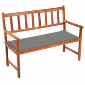 vidaXL Vrtna klop z blazino 120 cm trden akacijev les