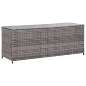 Vidaxl Vrtna škatla siva 120x50x60 cm poli ratan