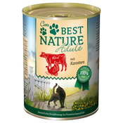 Best Nature Cat Adult 6 x 400 g - govedina, puran in korenje