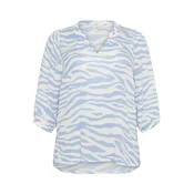 KAFFE CURVE Bluza Edina svetlo modra/bela