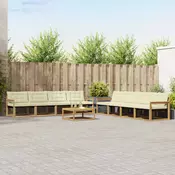 Set vanjskih sofa 9 pcs Bijela i krem 79 x 79 x 37 cm