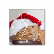 tulup.si Steklena ura Cat Cap Santa Claus Bele kazalke 30x30 cm