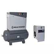 REM POWER VIJAČNI KOMPRESOR EPM 75/10/300 400V + SUŠILEC ZRAKA EA 72