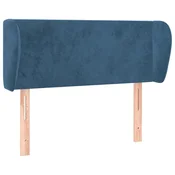 Vidaxl Vzglavje z ušesi temno modro 83x23x78/88 cm žamet