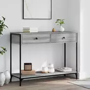 Konzolni stol siva boja hrasta 100x34,5x75 cm konstruirano drvo
