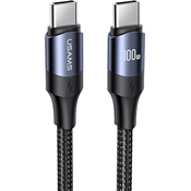 USAMS USAMS kabel USB-C na USB-C 100W PD Fast Charge QC FCP 3 m črn