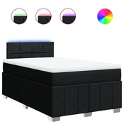 Vidaxl Box spring postelja z vzmetnico črna 120x190 cm blago
