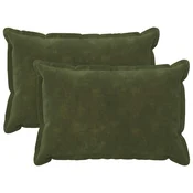 vidaXL Blazina z blazino HOUTEN 2 kos Zelena Mikrofibra