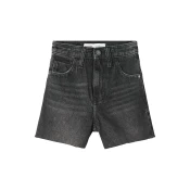 Bershka Kavbojke črn denim/srebrna
