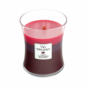 Woodwick Dišeča vaza za sveče Trilogija Sončno zrele Berries 275 g