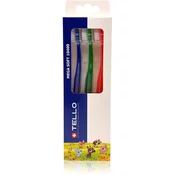 TELLO Kids 10400 Mega Soft zobne ščetke za otroke 2-7 3 kos