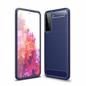 Ovitek za Samsung S21 5G | Carbon vzorec | Temno moder