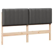 Vidaxl Tapecirano vzglavje z vzglavjem Rjava in temno siva 160 cm