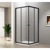 AGGA BLACK kvadratna tuš kabina 800x800 mm, prozorno steklo - 80x80 cm - Aqualine - 24 - Kvadrat z vogalnim vhodom - 800 - 1850 - 800 - 5 - 14
