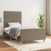 shumee vidaXL Posteljni okvir brez vzmetnice taupe 80x200 cm blago