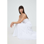 Pamucna haljina Ivy Oak boja: bijela, maxi, širi se prema dolje, IO117615