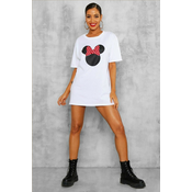 K&H TWENTY-ONE Womens White Unique Minie Mouse T-shirt