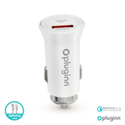 Auto punjac Pluginn PI-21S, PD 20W, QC 3.0 18W, sa PD lightning kablom beli