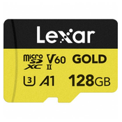 Lexar microSDXC 128GB UHS-II V60 (R:280/W:100MB/s) Gold