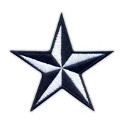 shumee Našitek jadralne zvezde - črno/bel - samolepilna podlaga - vezen našitek/značka/emblem