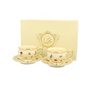 Porcelanasta skodelica Pl komplet 2 skodelic za espresso s krožnikom Anglija