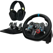 Volan Logitech G29, Driving Force Racing, PS5, PS4, PS3, PC + Slušalice Logitech G435, bežicne, bluetooth, gaming, mikrofon, Black 5099206129825