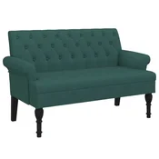 Vidaxl Klop z naslonom temno zelena 120x62x75,5 cm blago