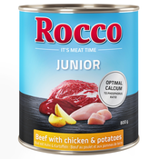 Ekonomično pakiranje Rocco Junior 24 x 800 g - Govedina s piletinom i krumpirom