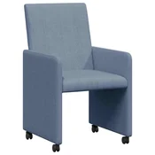 Vidaxl Jedilni stoli s kolesi s kolesi 2 szt. Modra 57 x 66 x 94 cm